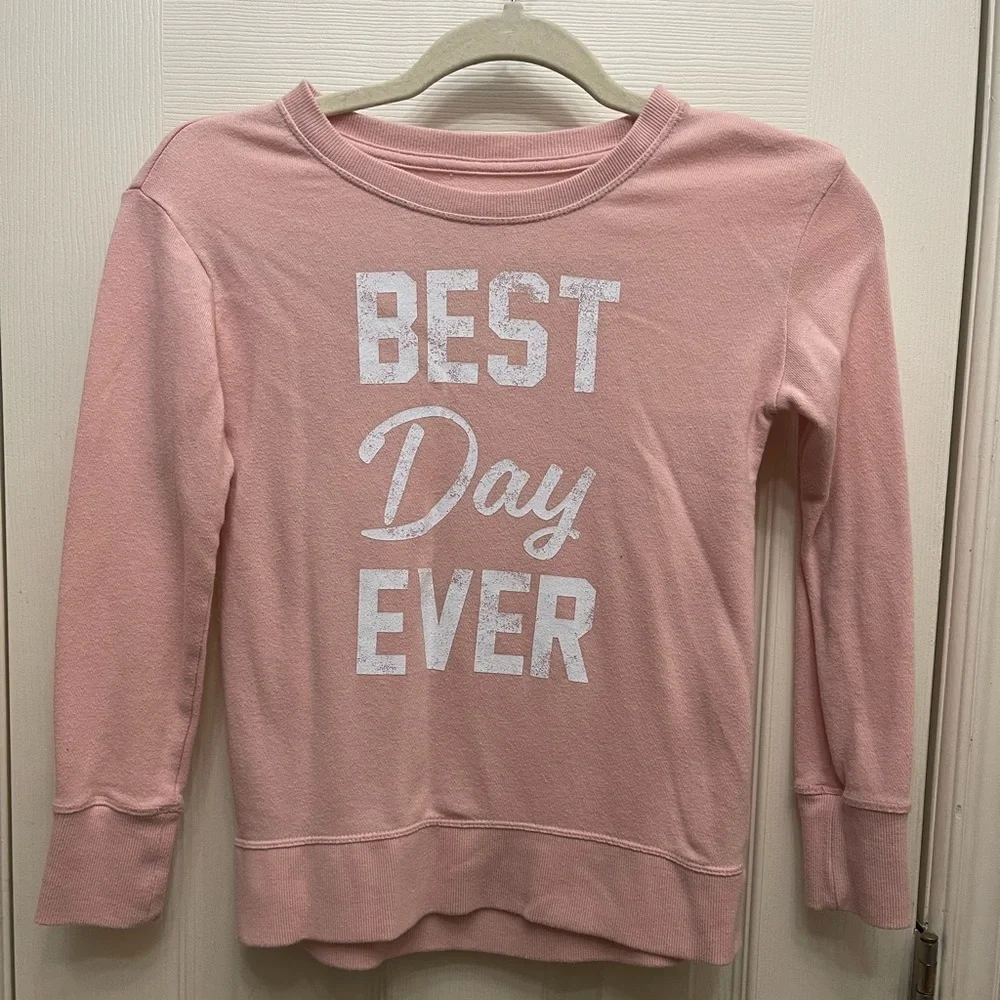 EUC girls Justice Best Day Ever sweatshirt size 8